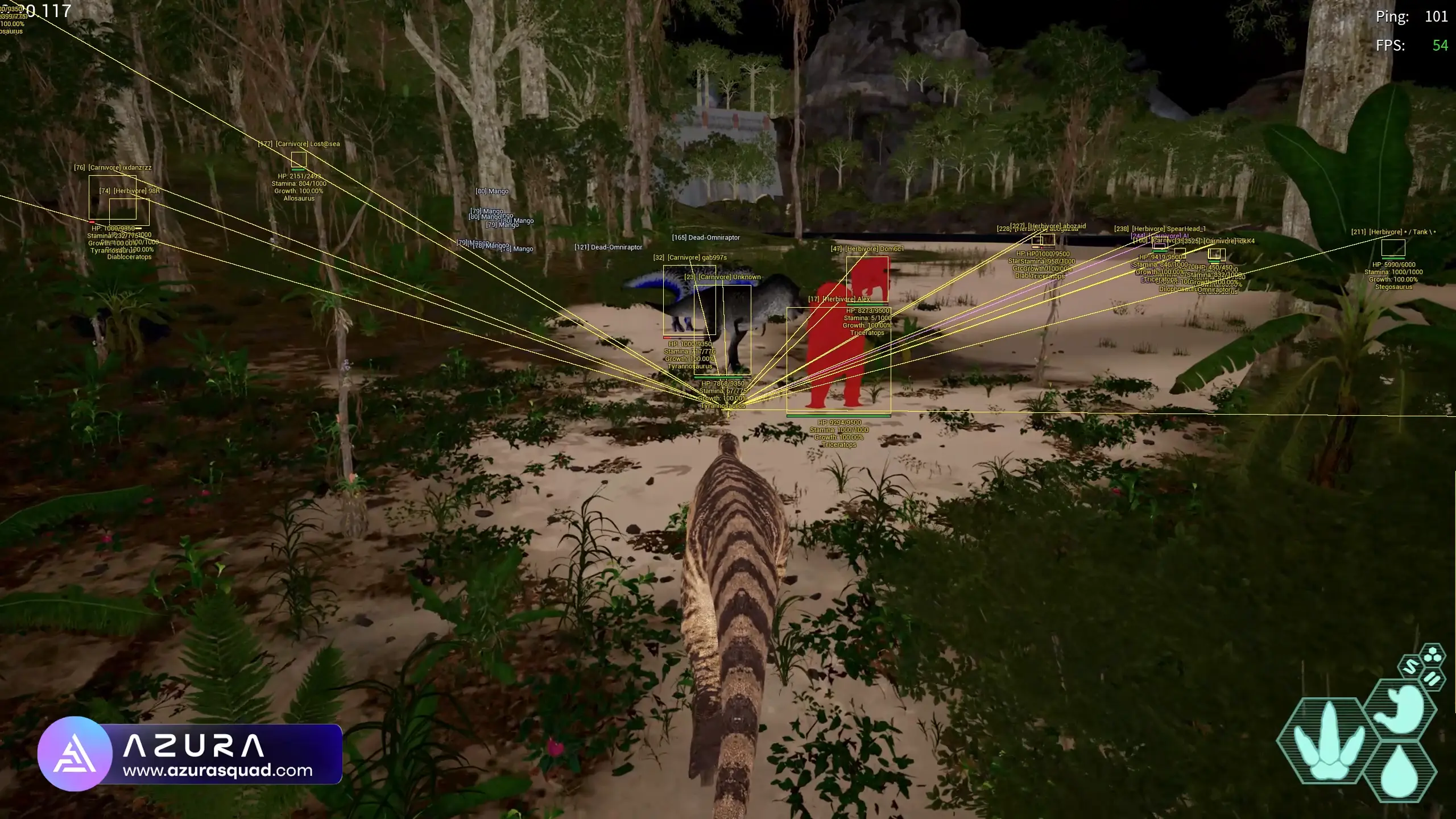 In-game screenshot of our The Isle Hack with ESP, Wallhack, Infinite Stamina and more