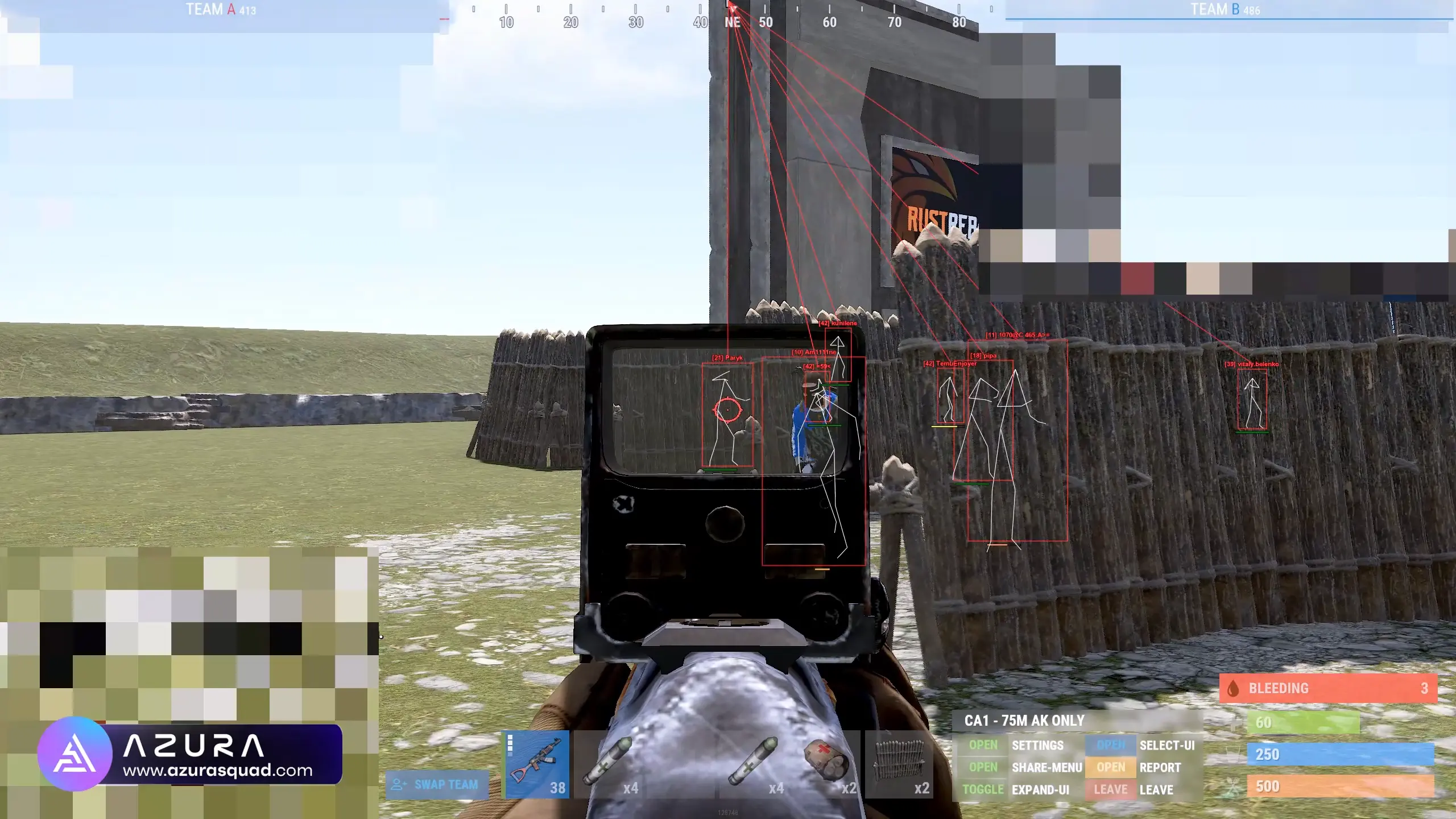 Rust Hacks and Cheats - Aimbot ESP Wallhack showcase on community map