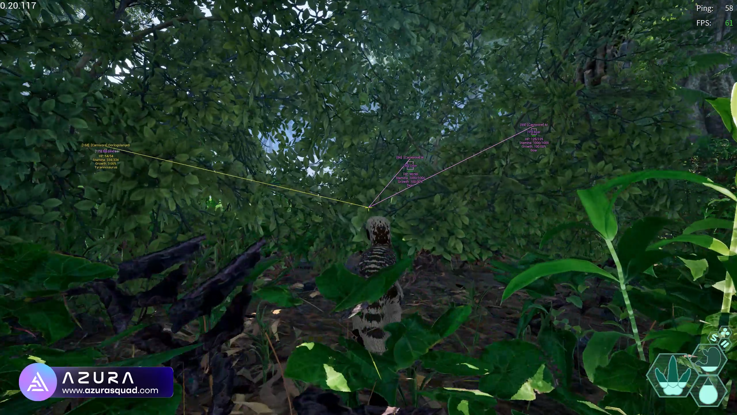 In-game screenshot of our The Isle Cheats with ESP, Wallhack and Infinite Stamina enabled
